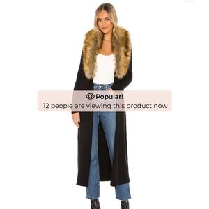 Show Me Your MuMu Black Coat with Faux Fur Collar